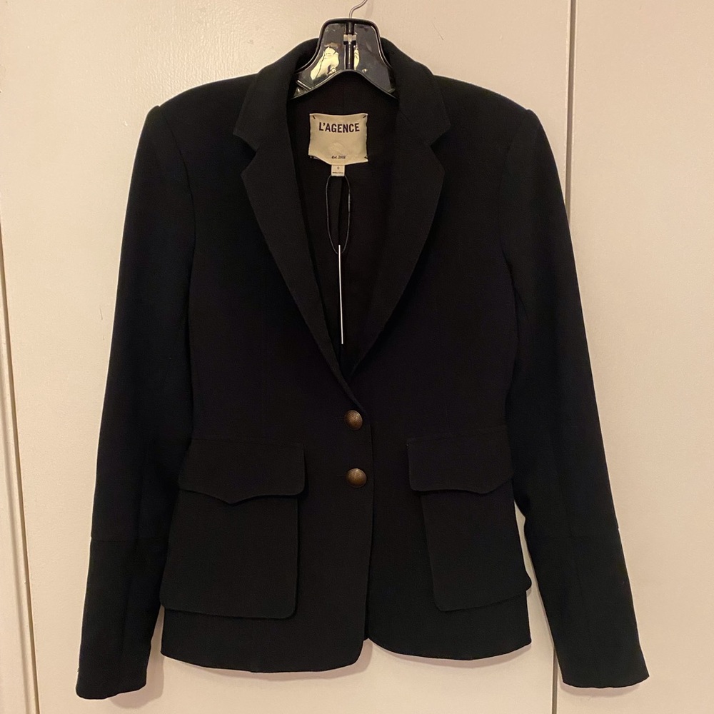 L’Agence Stretch Button Blazer Black Size 0
